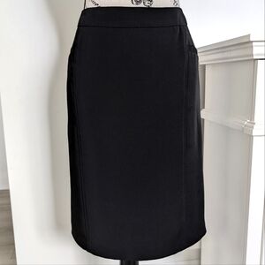 LINDOR | Women's Petite Black Fully Lined Knee Length Pencil Skirt NWOT